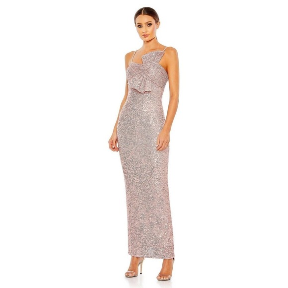 Ieena For Mac Duggal Pink Sequin Gown Women's Size 8 NWT - Picture 1 of 12